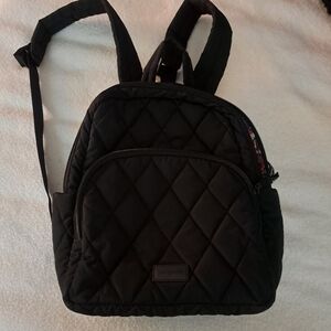 Backpack vera bradley black floral inside small